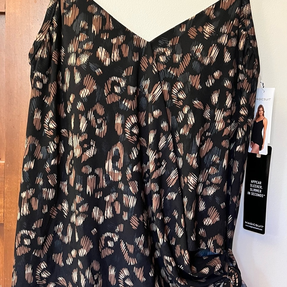 Magicsuit Black and Brown Leopard Print tankini top swimsuit